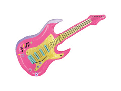 Balon folie chitară roz - 97x52 cm - 1 buc.