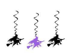 Decor suspendat Vrăjitoare pentru Halloween - 3 buc.