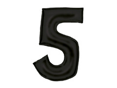 Balon din folie satinată numărul 5 negru - 86 cm - 1 buc.