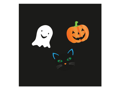 Șervețele Halloween Ghost, Cat și Pumpkin - 33 cm - 20 buc.