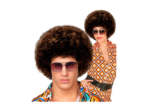 O perucă afro disco maro din anii 1970.