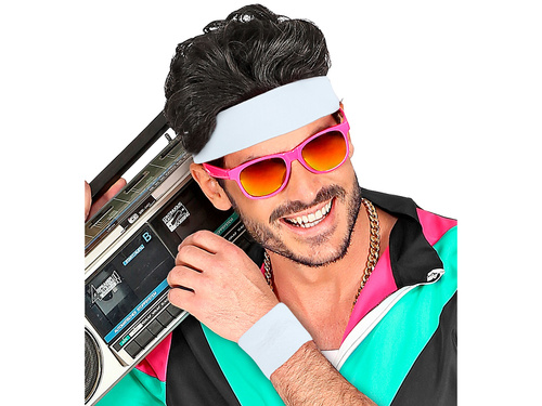 Brățări albe Disco 80s - 2 buc.