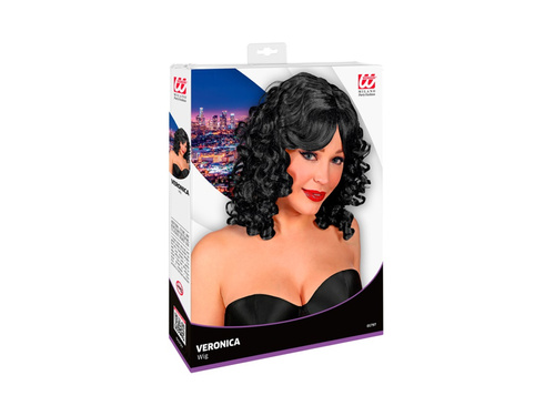 Veronica peruca neagră creț