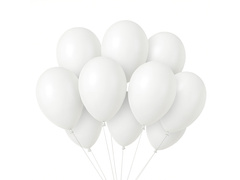 Baloane latex alb pastel - 100 buc.