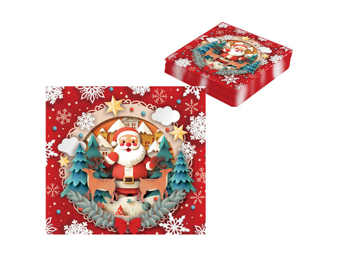 Șervețele de Crăciun Moș Crăciun - 33 cm - 20 buc.