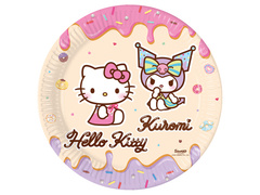 Farfurii aniversare Hello Kitty & Kuromi - 23 cm - 8 buc.