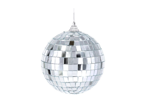 Glob disco cu oglindă argintie - 10 cm - 1 buc.