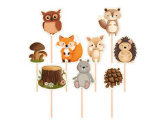 Suporturi pentru tort Forest Friends - 9 buc.