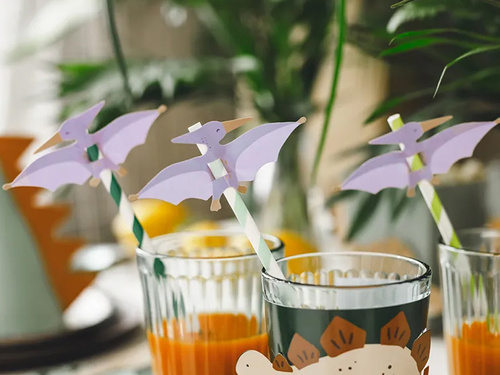 Paie de hârtie dinozauri - 19,5 cm - 6 buc.