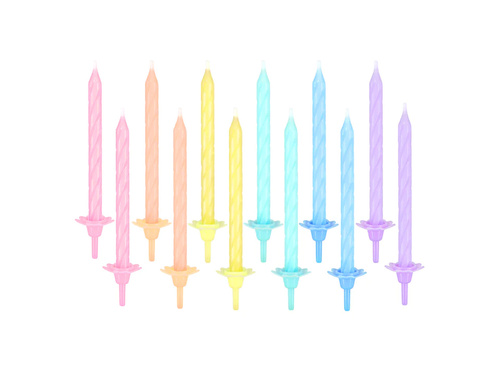 Lumânări aniversare colorate - 6 cm - 12 buc.