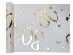 Suport de masă imprimat pentru decorarea celei de-a 80-a aniversări - 30 cm x 5 m - 1 buc.