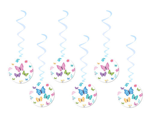 Decorațiuni suspendate pentru ziua de naștere Fluturi - 6 buc.