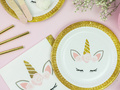 Farfurii frumoase pentru ziua de naștere Unicorn - 18 cm - 6 buc.