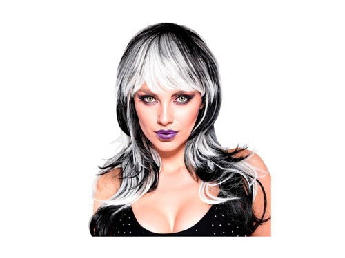 Peruca vampir alb-negru