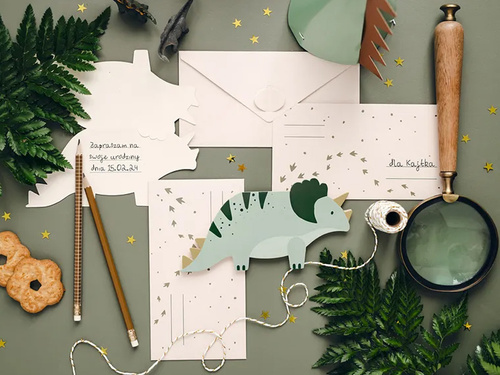 Triceratops Dinosauri invitații aniversare - 6 buc.