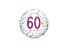 Balon folie confetti - a 60-a aniversare - 43 cm - 1 buc.