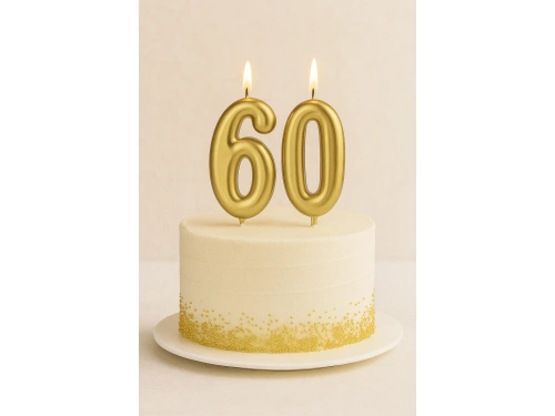 Lumânări numerice aurii - 60 - 2 buc.