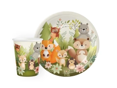 Set aniversar prieteni din pădure - 12 buc.