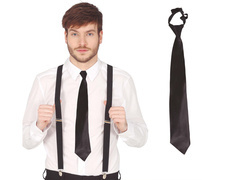 Cravată neagră - 47 cm - 1 buc.