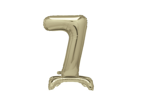 Balon din folie în picioare numărul 7 auriu - 76 cm - 1buc.