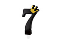 Lumânare cu numărul șapte negru cu coroană - 7 - 1 buc.