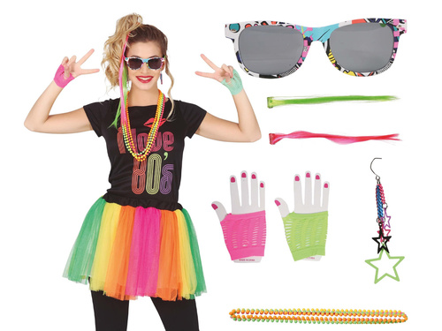 Set de accesorii în stilul anilor '80 - 8 piese.