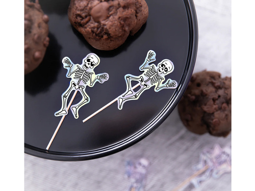 Halloween Skeleton cupcake picks - 6 buc.