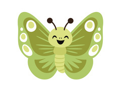 Decorațiune cu două fețe Fluture verde - 36 x 29 cm