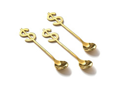 Linguri de aur din metal pentru oameni bogați - 3 buc.
