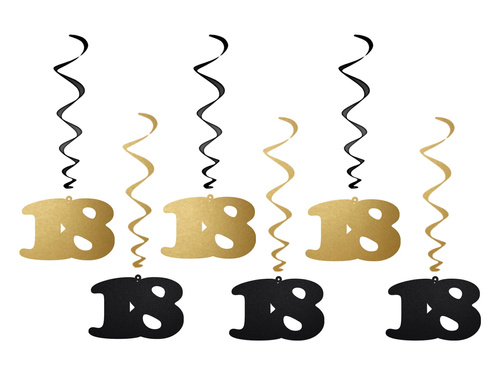 Decor suspendat vârtejuri 18 ani - 6 buc.