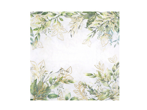 Șervețele de hârtie cu frunze verzi - 33 cm - 20 buc.