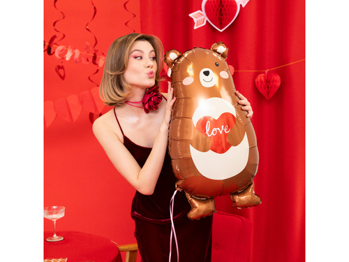 Balon folie ursuleț Teddy cu inimă - 48x79 cm - 1 buc.