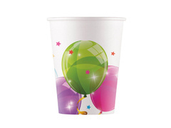 Cupe aniversare Baloane strălucitoare - 200 ml - 8 buc.