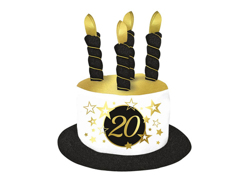 Lumânări cu pălărie pentru a 20-a aniversare - 1 buc.
