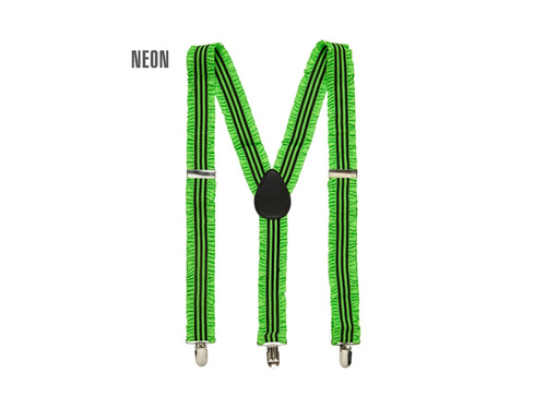 Bretele cu volane verde neon