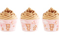Cupcake cupcakes roz Ursuleți Teddy cu baloane - 6 buc.