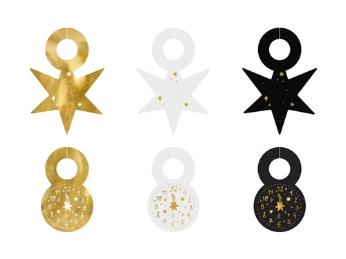 Toppere de sticlă Happy New Year pentru Ajunul Anului Nou - 6 buc.