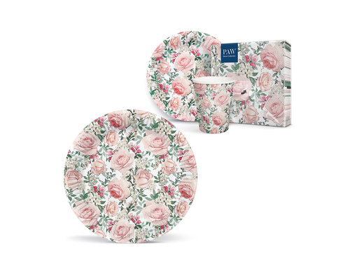 Farfurii de hârtie Trandafiri - 18 cm - 8 buc.