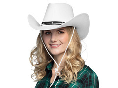Pălărie albă de cowboy - 1 buc.
