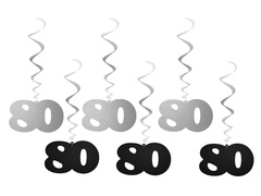 Decorațiuni suspendate pentru porci 80 de ani - 6 buc.