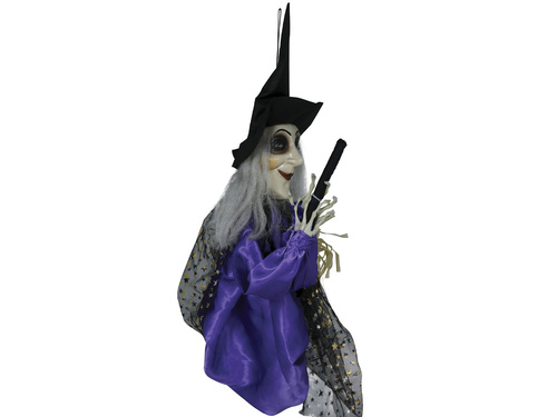 Decorațiune de agățat Vrăjitoare pe mătură - 75 cm - 1 buc.