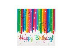 Șervețele Rainbow Happy Birthday - 25 cm - 16 buc.