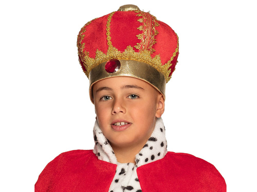 Șapcă roșie de rege pentru copil - 1 buc.