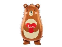 Balon folie ursuleț Teddy cu inimă - 48x79 cm - 1 buc.