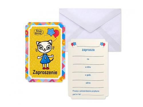 Invitații aniversare Kitty Kitten - 6 buc.