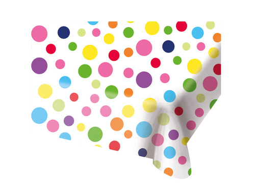 Față de masă cu puncte colorate - 130 x 180 cm - 1 buc.