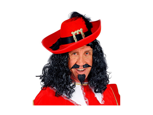 Peruca de muschetar cu mustață și cioc