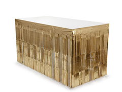 Plintă din satin auriu - 80 x 300 cm - 1 buc.