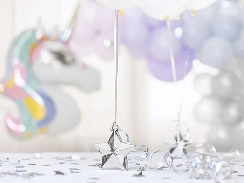 Greutate balon umplut cu heliu - Stea argintie - 175 g.