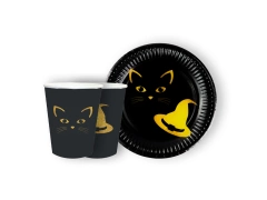 Set de hârtie pentru vrăjitoare și pisică - 24 buc.